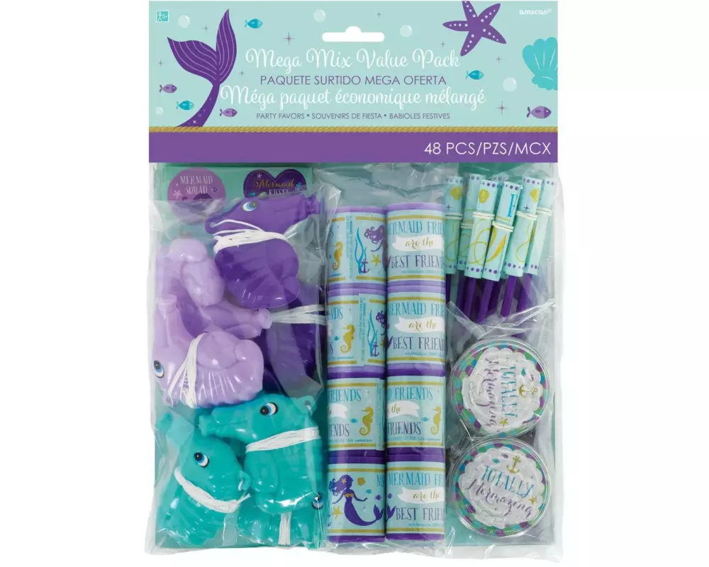 Amscan Partyset Meerjungfrau, 48 Stück