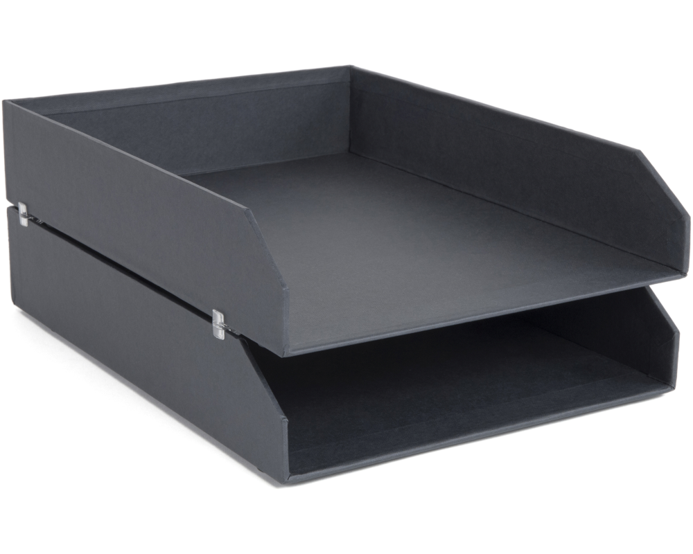 BIGSO BOX OF SWEDEN Briefablage Hakan A4 15753200 2er-Set, dunkgelgrau