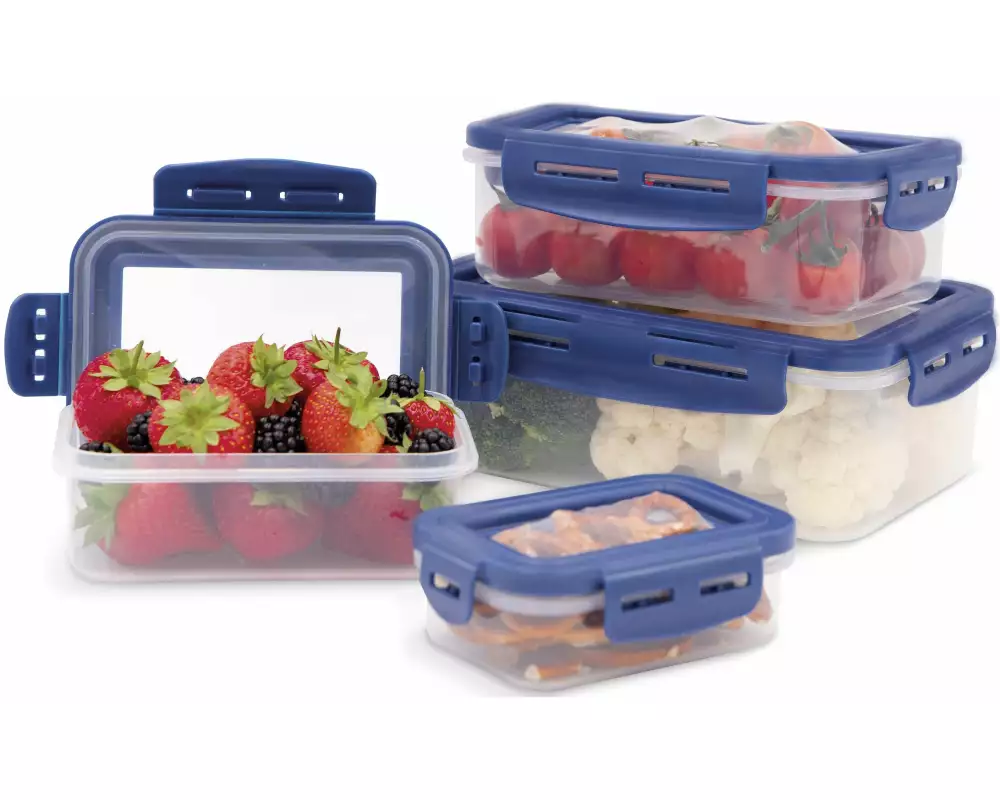 Mediashop Vorratsdose Flex & Fresh 4 Stück, 3.35 l, Blau/Transparent