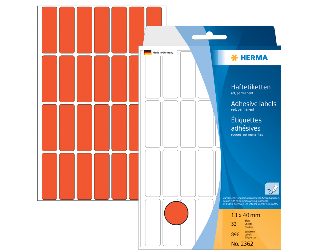 HERMA Etiketten 13×40mm 2362 rot 896 Stück