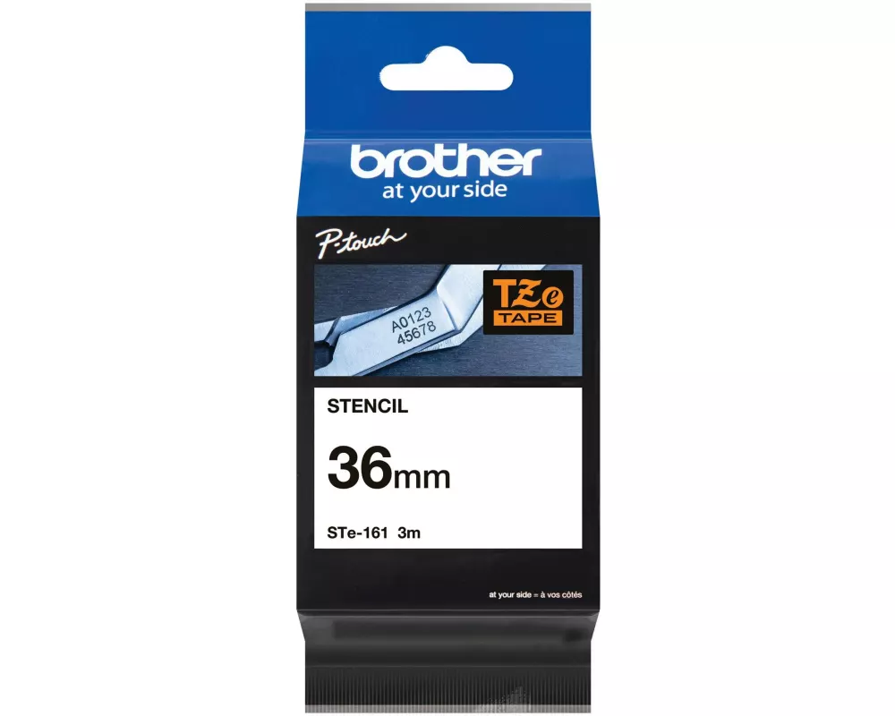 Brother STe-161 Schablonenband Transparent auf Schwarz