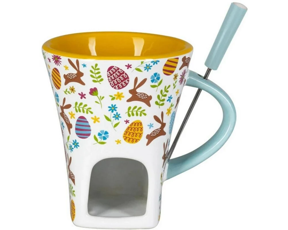 Nouvel Schokoladenfondue-Set Easter world 2 Teile, Gelb/Weiss
