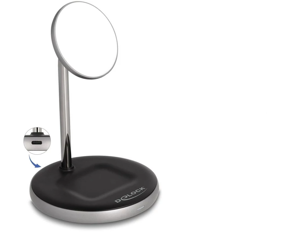 Delock Wireless Charger 2 in 1 mit 5 W / 7.5 W / 10 W / 15 W – Qi