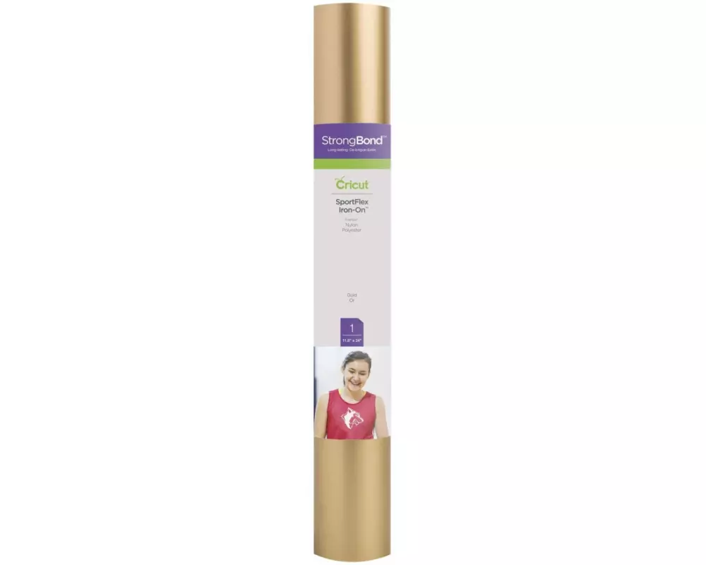 Cricut Aufbügelfolie Sportflex 30 x 61 cm, Gold