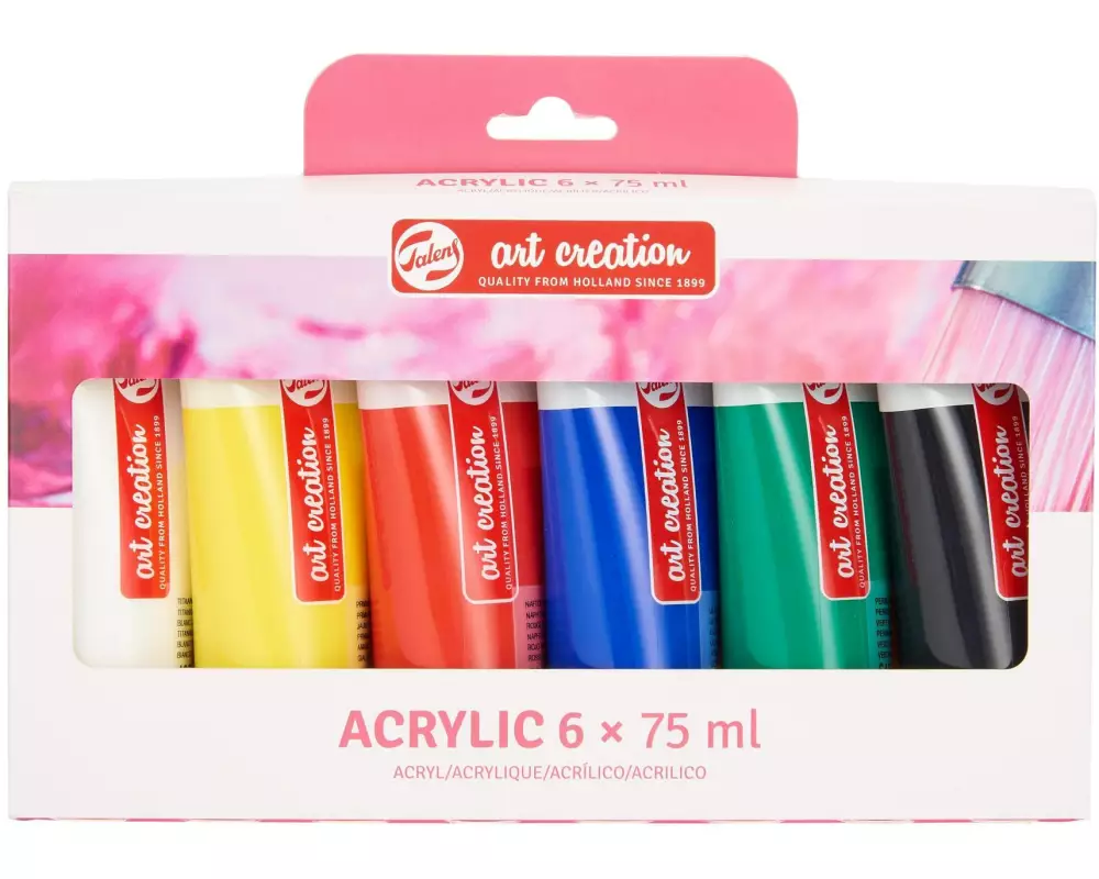 Talens Acrylfarbe 6er Set, Mehrfarbig
