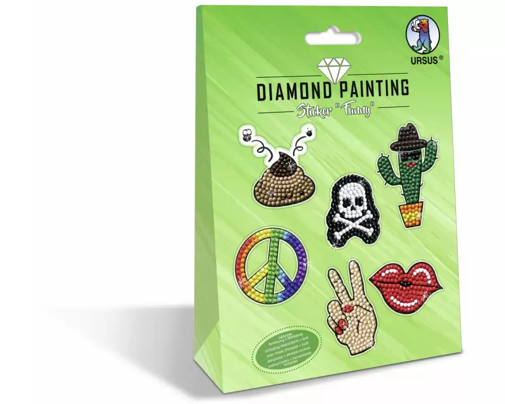 URSUS Motivsticker Diamond Painting Funny Grün 1 Stück