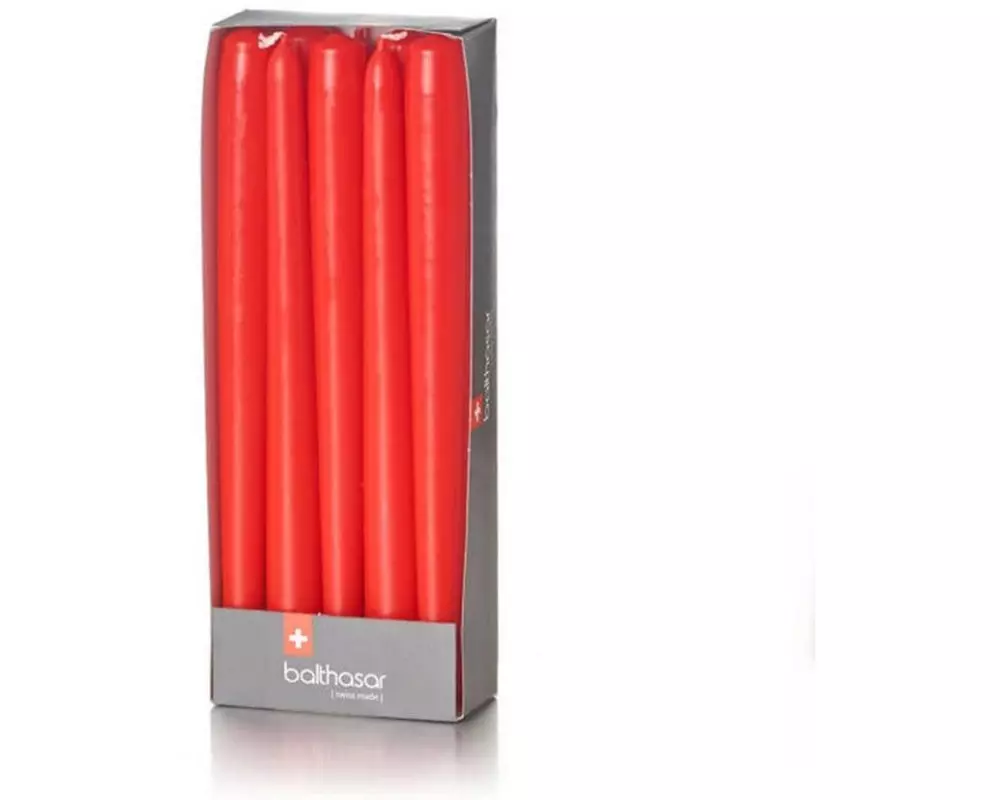 balthasar Etoilekerze 24 cm x 2.2 cm, Rot, 10 Stück