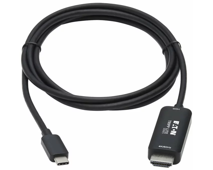 EATON TRIPPLITE USB-C to HDMI Active Adapter Cable, M/M, 4K, 60Hz, HDR, HDCP 2.2, DP 1.2, Alt Mode, Black, 6ft. 1.8m