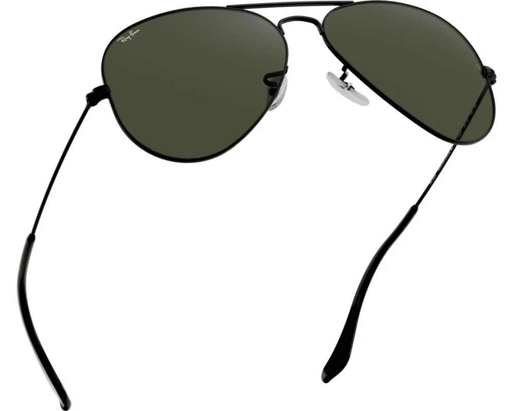 Ray-Ban Sonnenbrille Aviator Large Metal Black, Pilot Grau-Grün