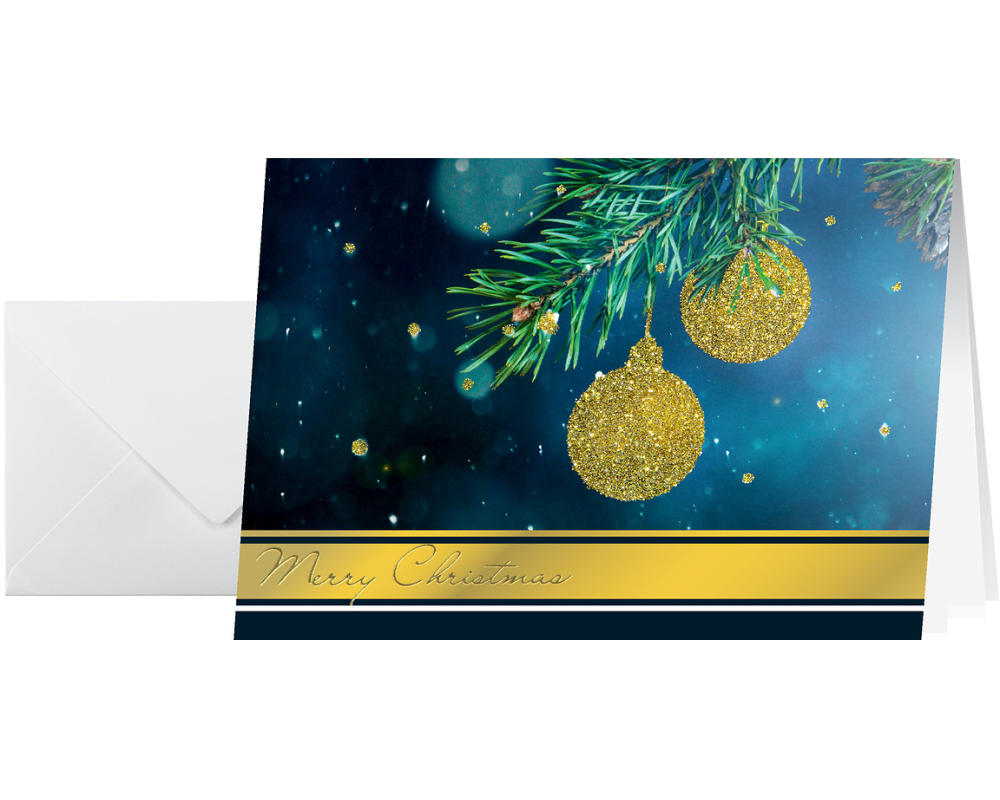 SIGEL Weihnachts-Karte/Couvert A6/A5 DS065 220+100g, Glitter 10+10 Stück