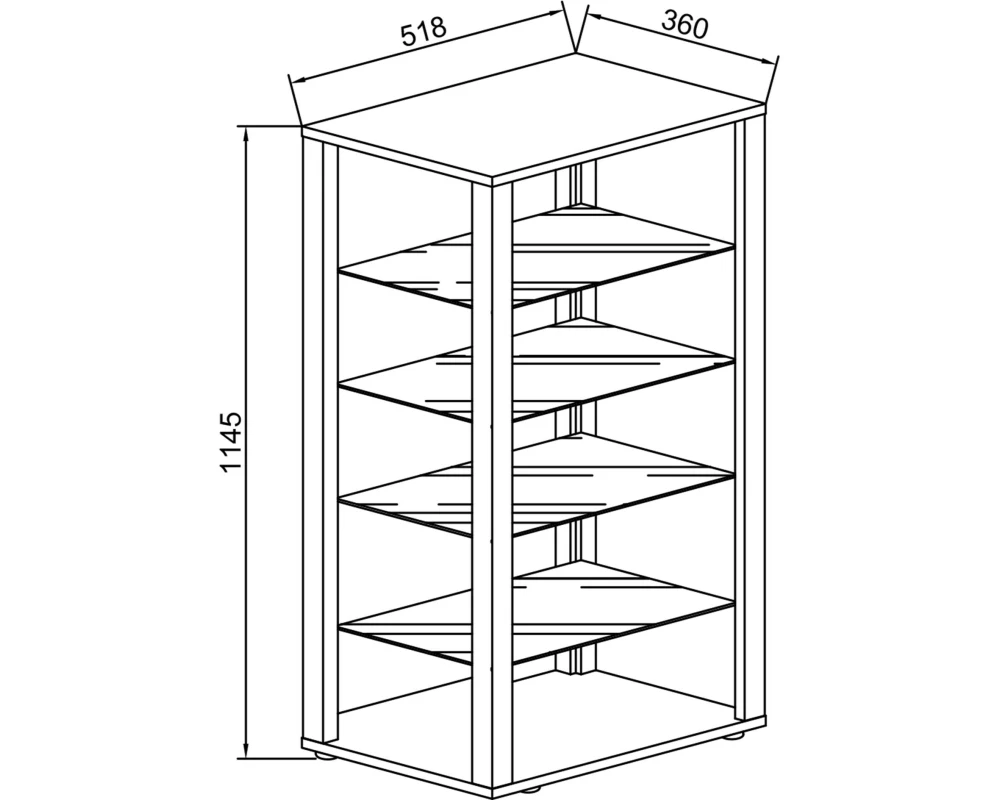 VCM Vitrine Glasol IV 115 x 52 x 35 cm, Weiss