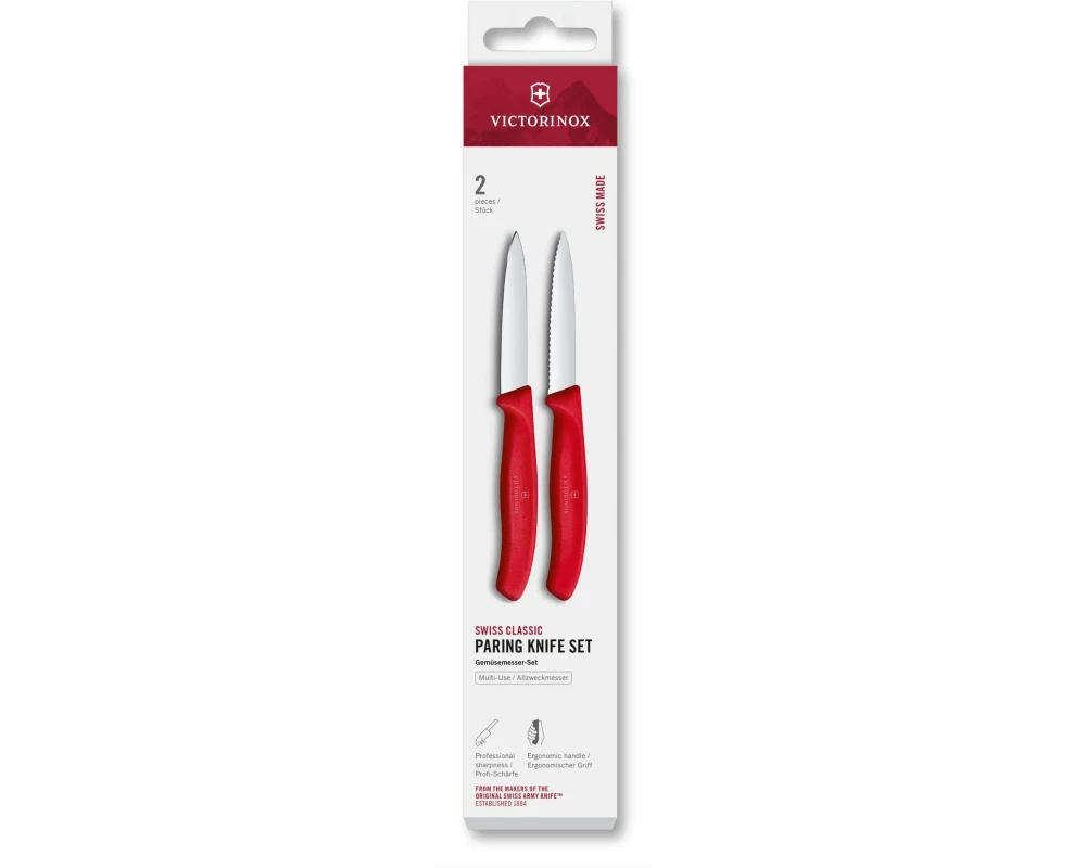 Victorinox Messer-Set Swiss Classic, 8 cm, Rot, 2 Stück