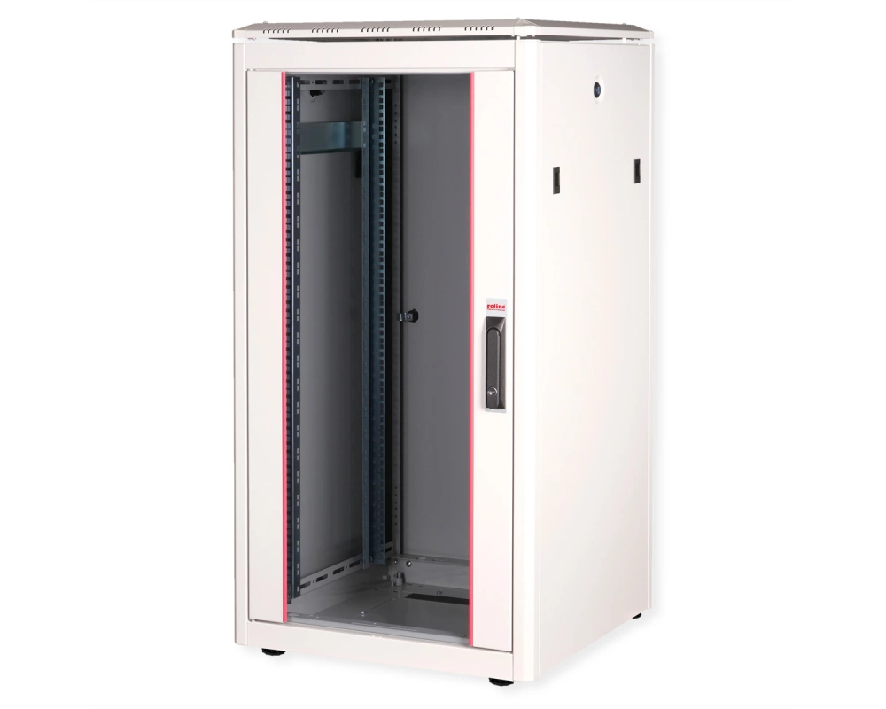ROLINE 19-Zoll Netzwerkschrank Pro 22 HE, 600x600 BxT Glastür grau