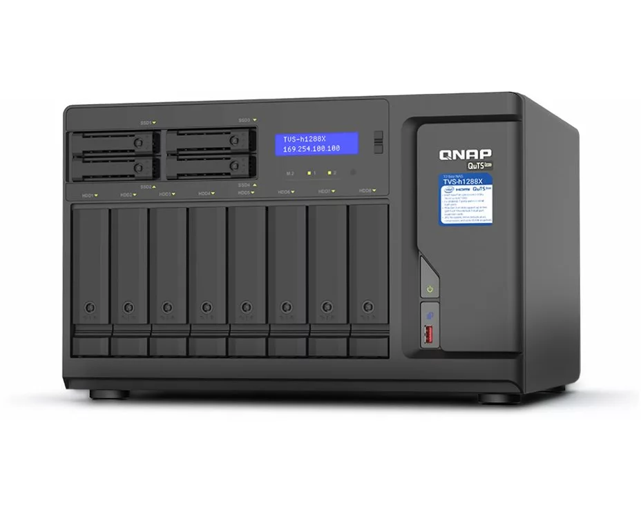 QNAP TVS-h1288X-W1250-16G-BRO 12-Bay TurboNAS Intel Xeon W-1250 6C 12T 3.3GHz 8x3.5inch HDD + 4x2.5inch SSD SATA + 5 Year Warranty