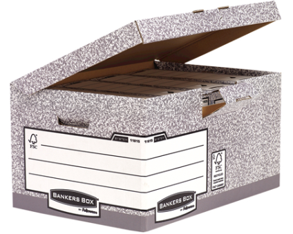 FELLOWES BankersBox Klappdeckel Maxi 1181501 grau/weiss 31x39x56cm