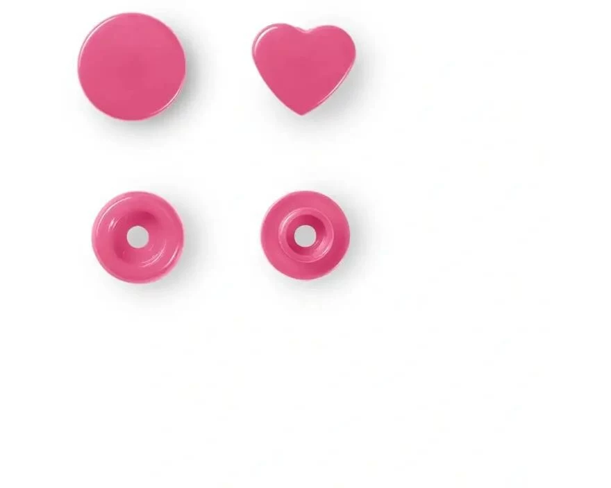 Prym Druckknöpfe Color Snaps Herz, Pink, 12.4 mm, 30 Stück