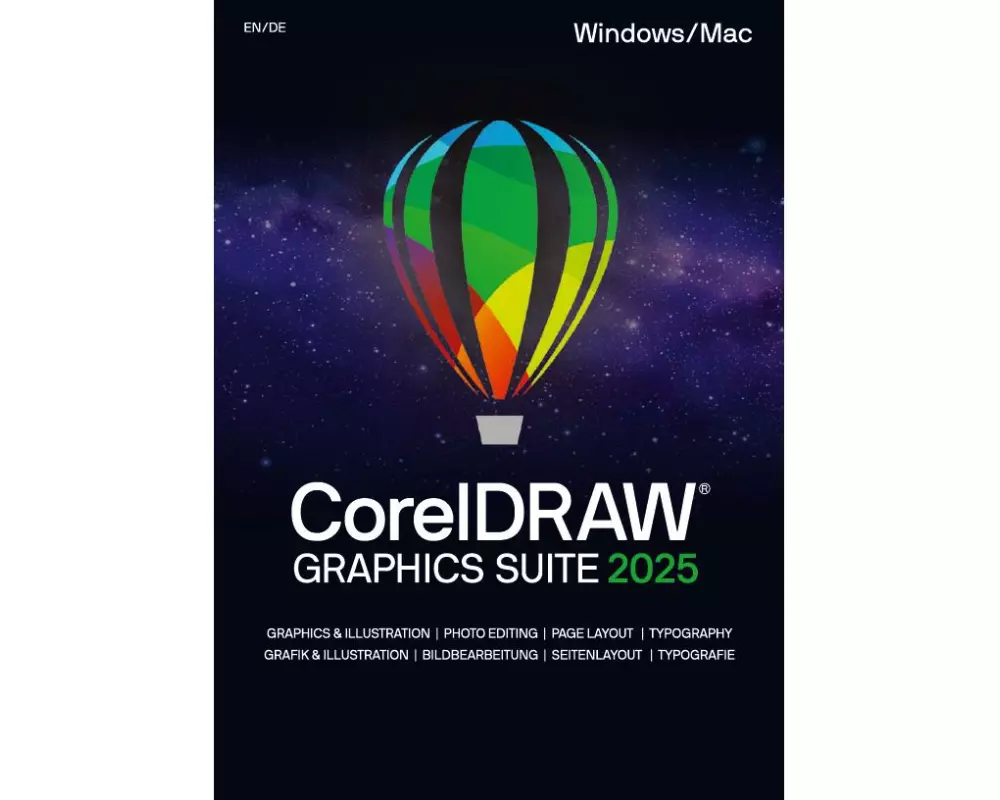 Corel CorelDraw Graphics Suite 2025 Box, Voll., Win/Mac, EN/DE