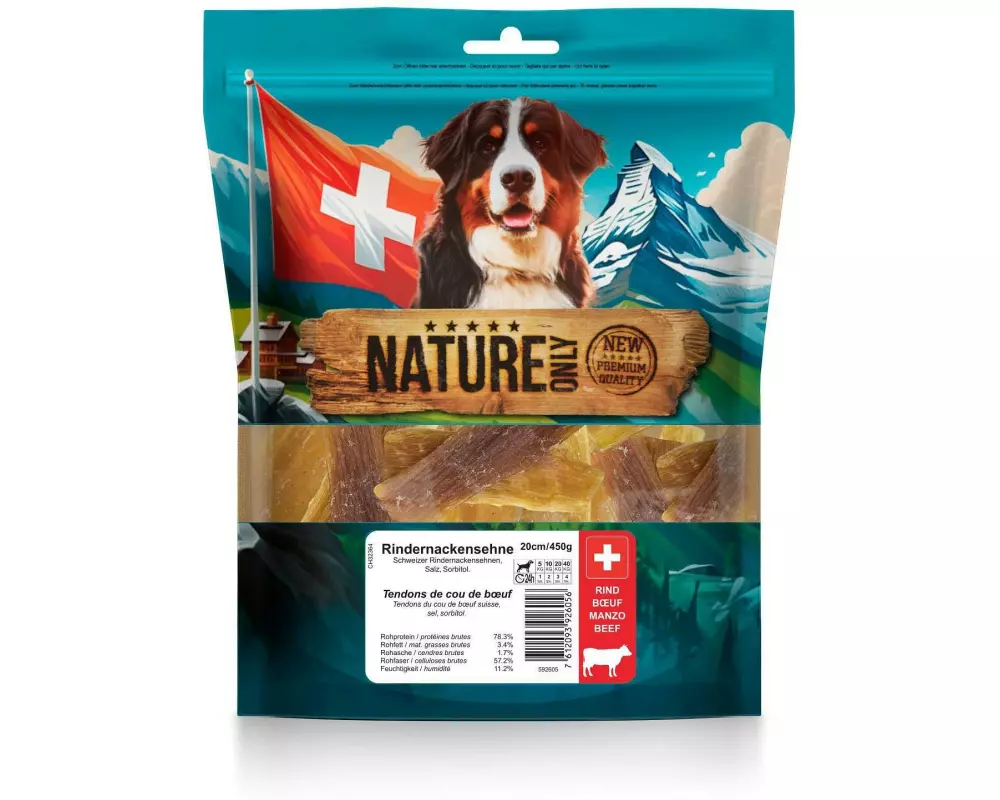 NATUREonly Kausnack Rindernackensehnen 20 cm 450