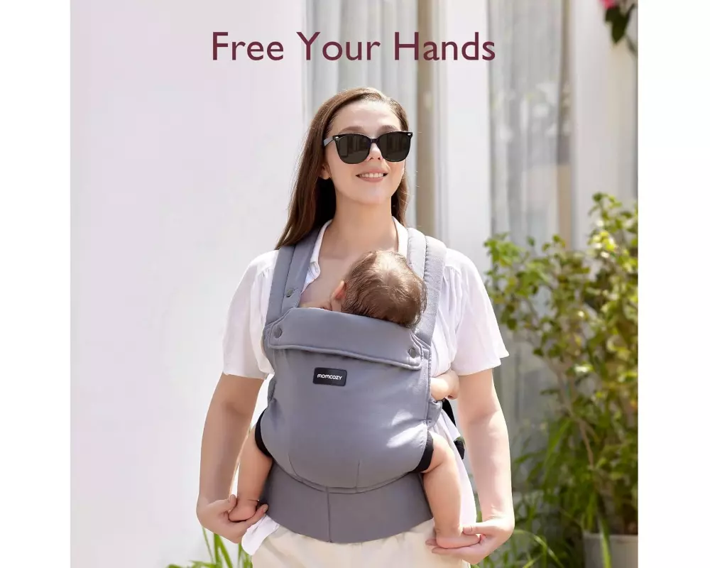 momcozy Babytrage Baumwolle GRA Grau