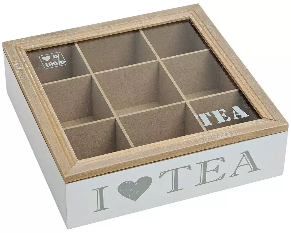 G. Wurm Teebox «I Love Tea» 9 Fächer 24 x 7 x 24 cm