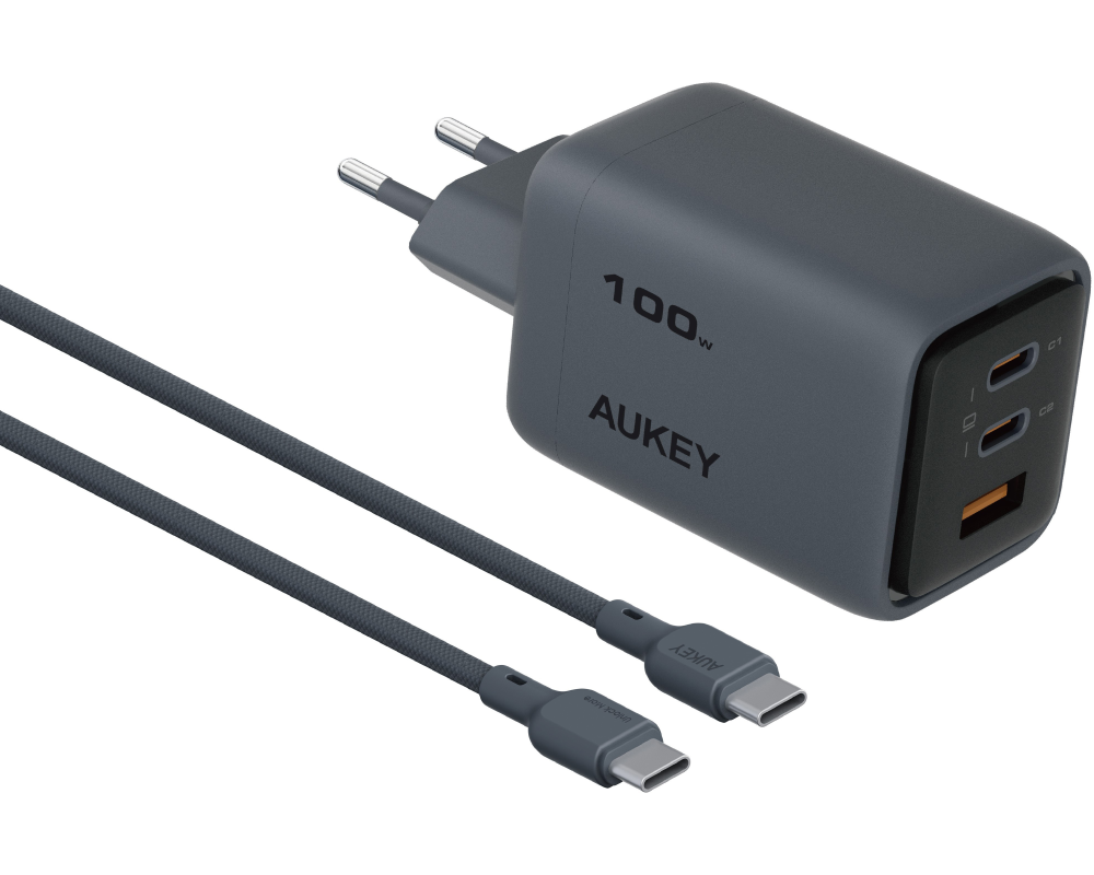 AUKEY Comet Mix 100W GaN 4-Port PD PA-C5 Bundle Cable Bundle