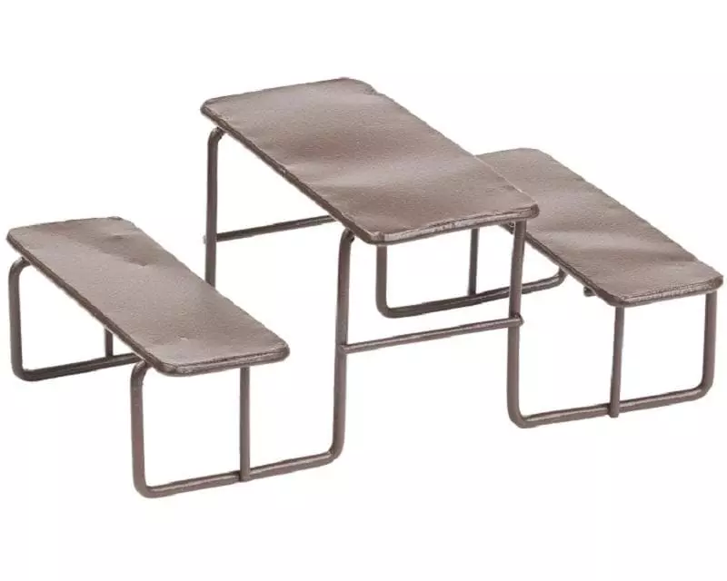 HobbyFun Mini-Möbel Biertisch Set 11 cm, Braun