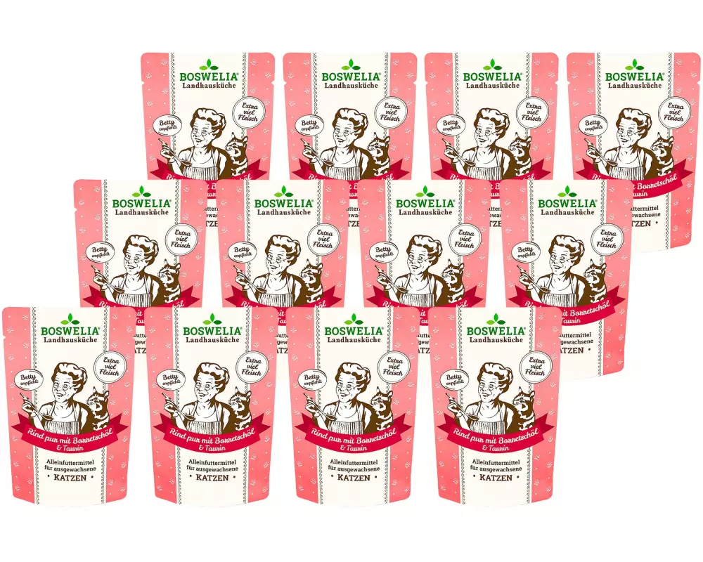 Betty's Landhausküche Nassfutter Rind mit Borretschöl, 12 x 100 g