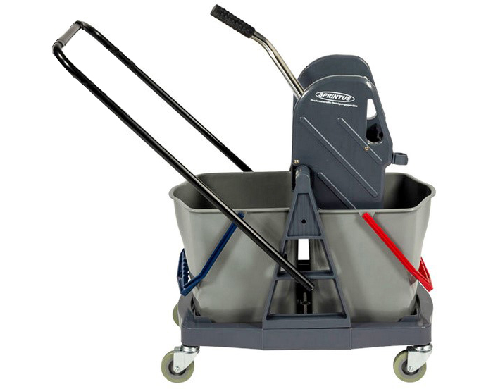 CLEAN AND CLEVER Doppelfahreimer 2x17lt 40445 grau, Kunststoff