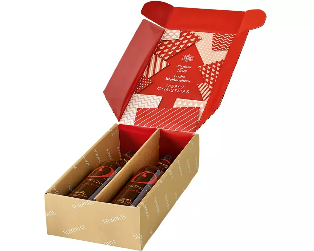 Brieger Geschenkbox für 2 Flaschen Surprise Weihnachten