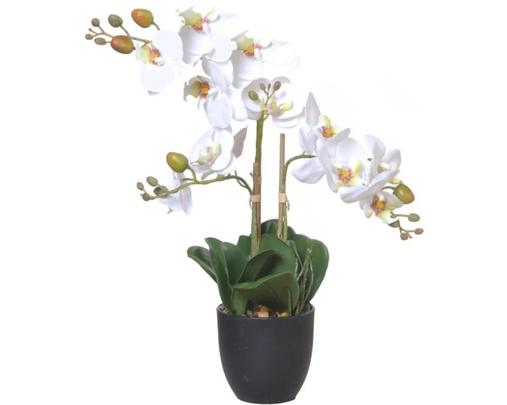 CHALET Kunstblume Orchidee im Topf 42 cm, Weiss