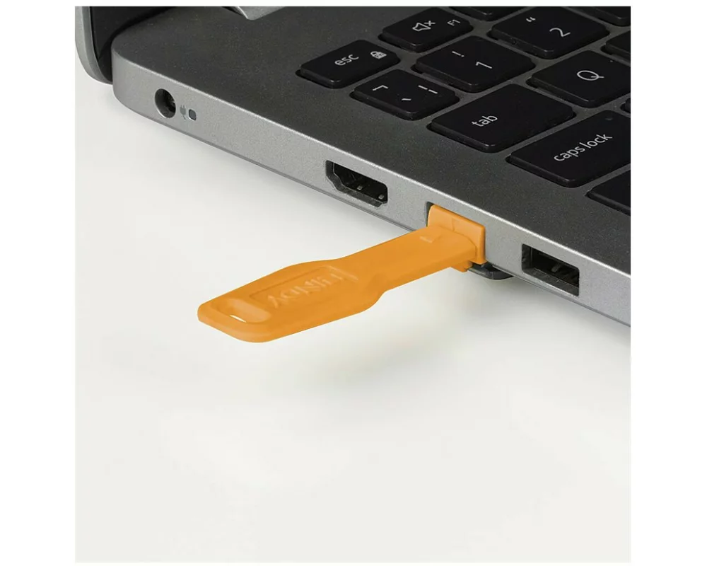 LINDY RJ45 Port Locks, 10pcs, with Key, Orange