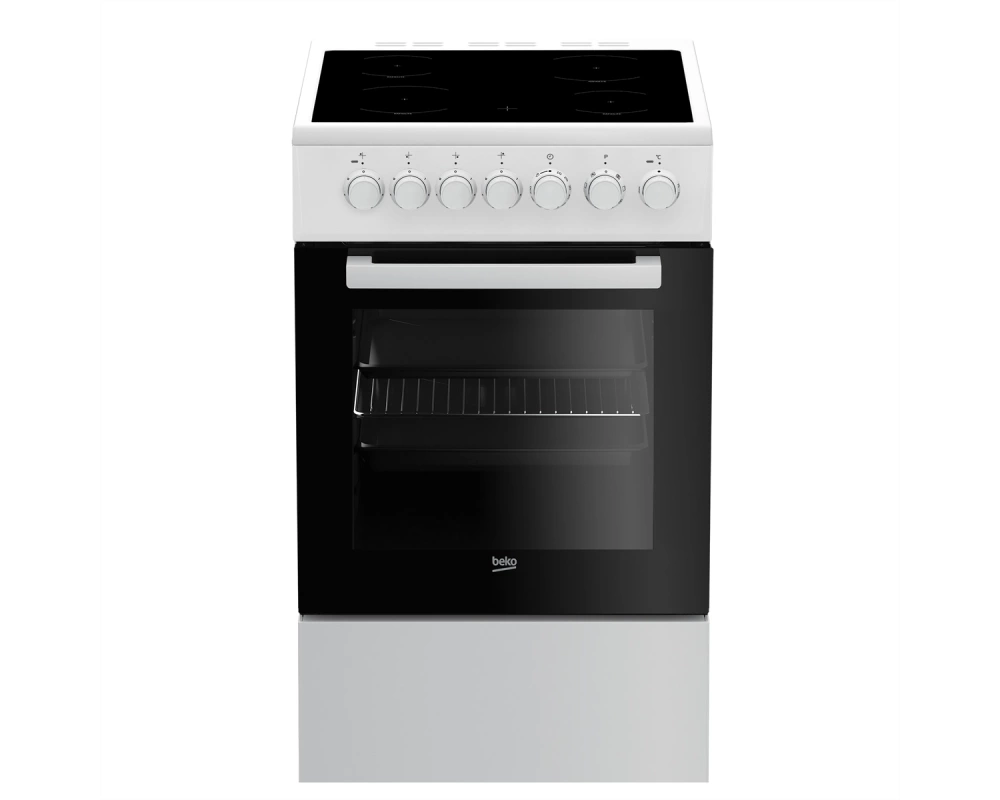 Beko Elektroherd FSM57100GW Elektroherd mit Glaskeramik-Kochfeld