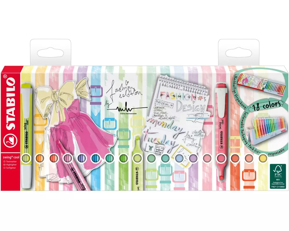 STABILO Textmarker Swing Cool 18 Stück