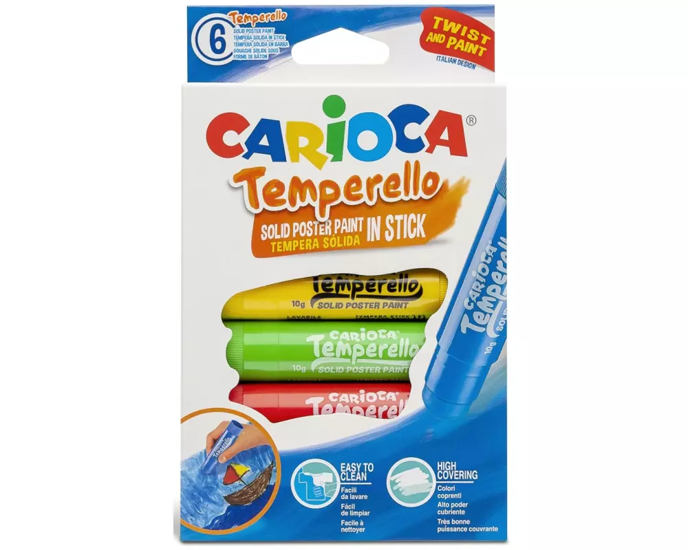 Carioca Posterfarbe Temperello 6 Stück, Mehrfarbig