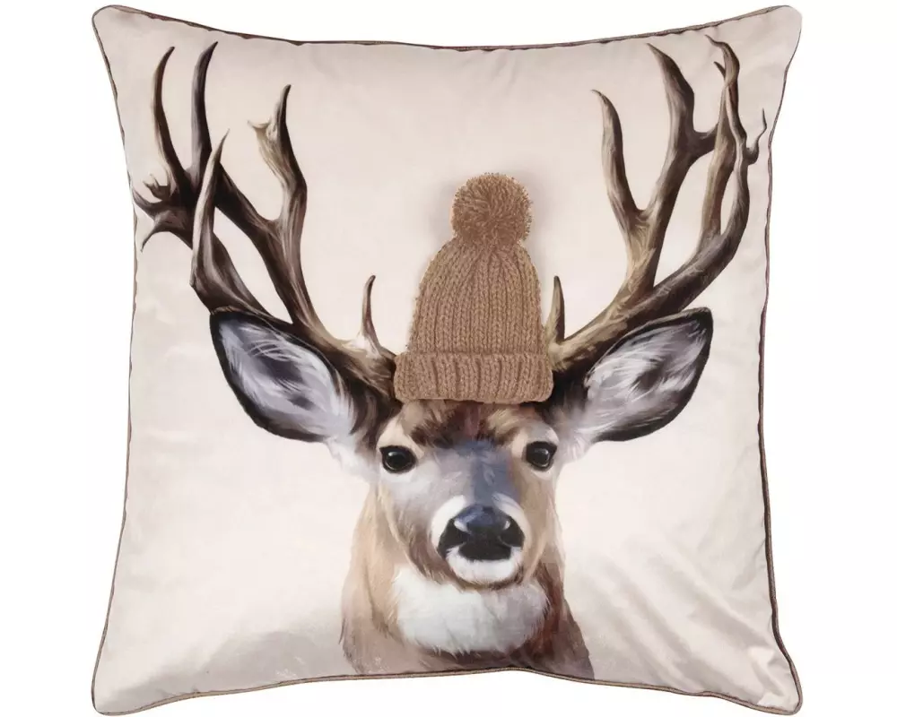 pad Kissenbezug Rentier, 50 x 50 cm - Beige