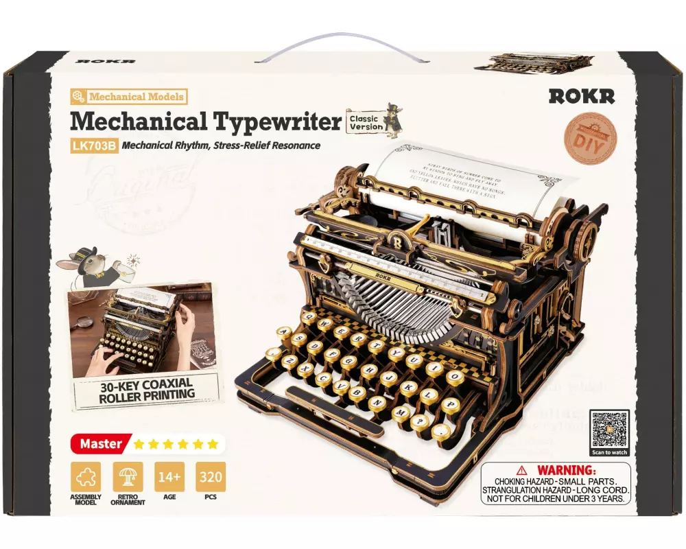ROKR ROKR Mechanische Schreibmaschine Classic Holz 3D-Puzzle