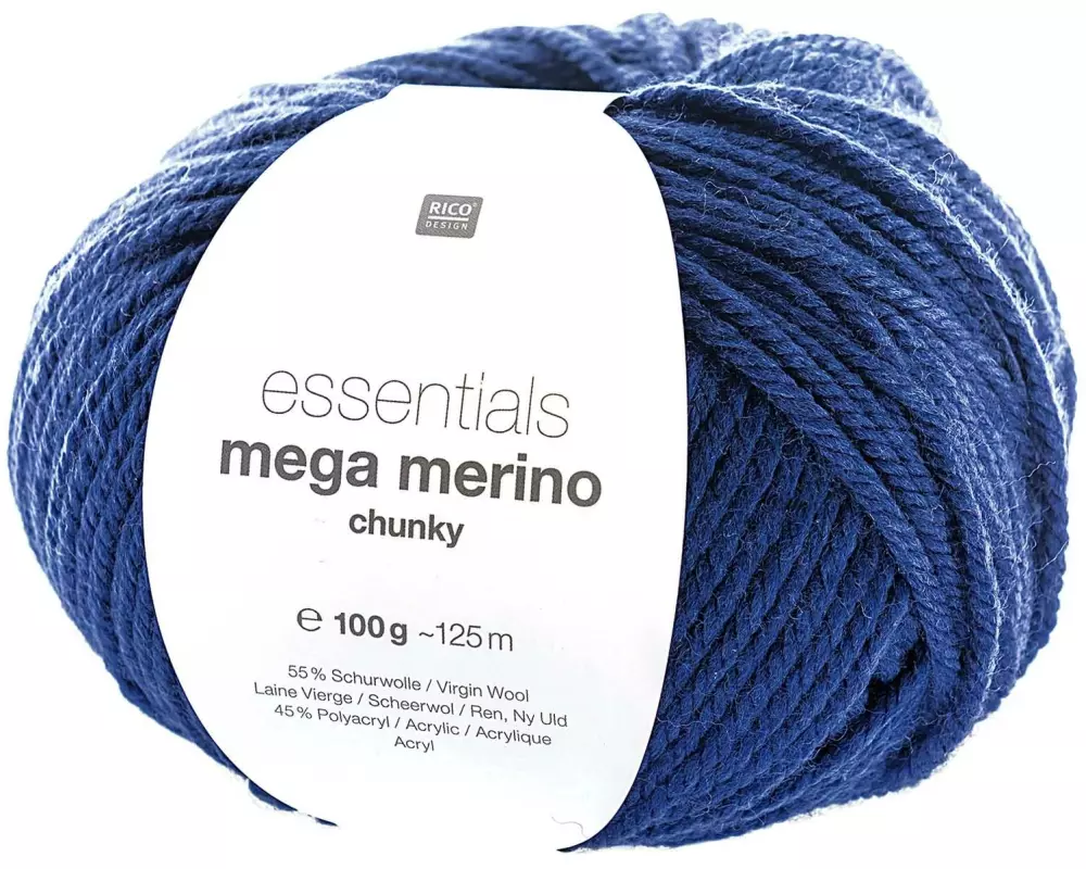 Rico Design Wolle Essentials Mega Wool chunky 100 g, Blau