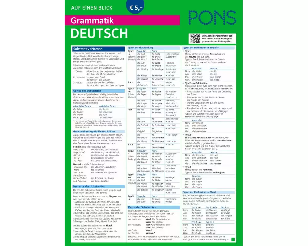 PONS Grammatik auf einen Blick Deutsch
