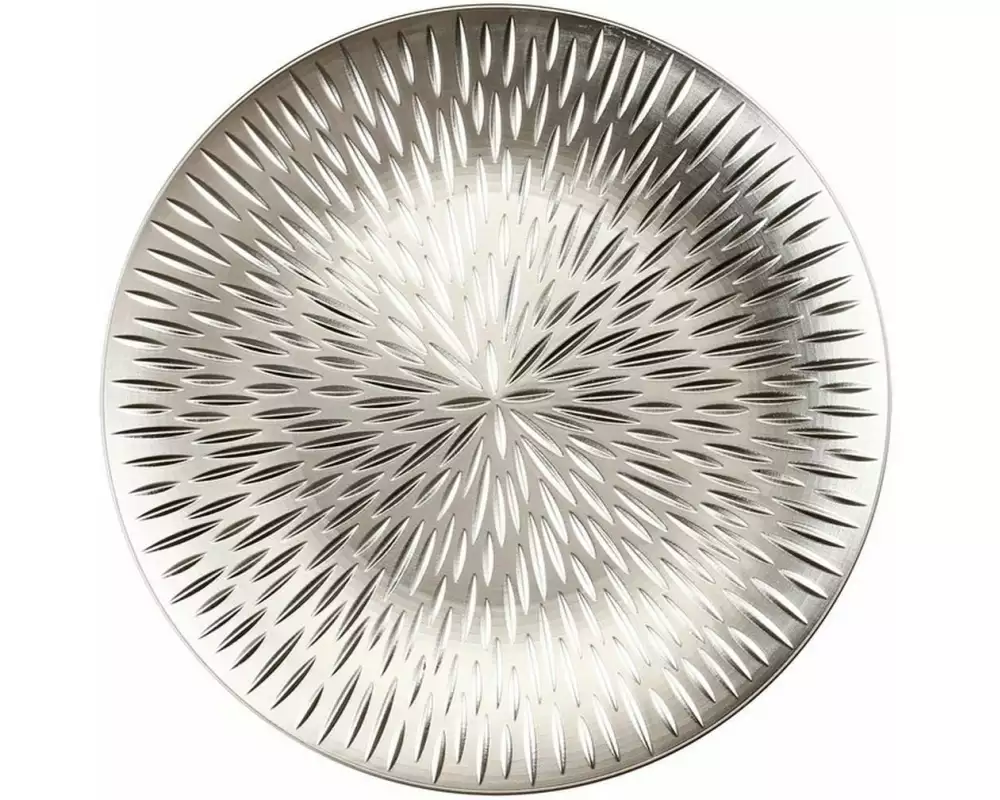 INGES CHRISTMAS DECOR Weihnachtsteller mit Strahlenmuster 33 cm, Silber