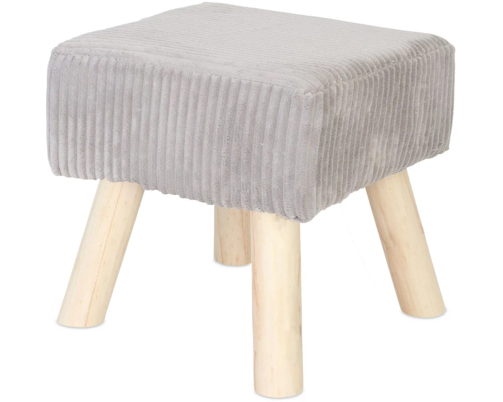 relaxdays Hocker Cord 30 x 30 cm Grau