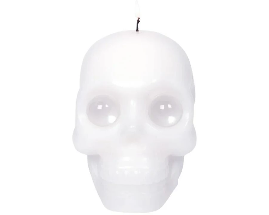 54Celsius Kerze Totenkopf 14 cm x 11.5 cm, Weiss