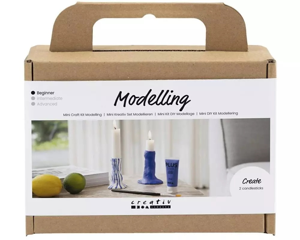 Creativ Company Modellier-Set Kerzenhalter Ultramarinblau