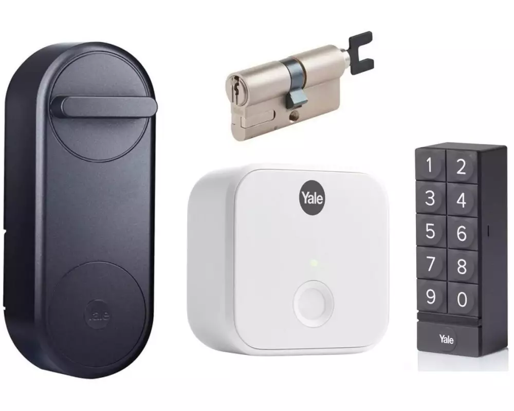 Yale Linus Smart Lock, Schwarz EU, inkl. Bridge, Keypad, Zylinder