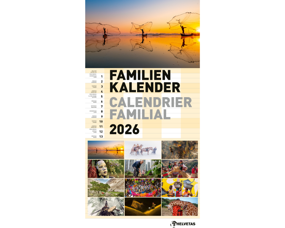CALENDARIA Familienplaner 2026 9783036205557 Helvetas DE/FR 27.5x56cm