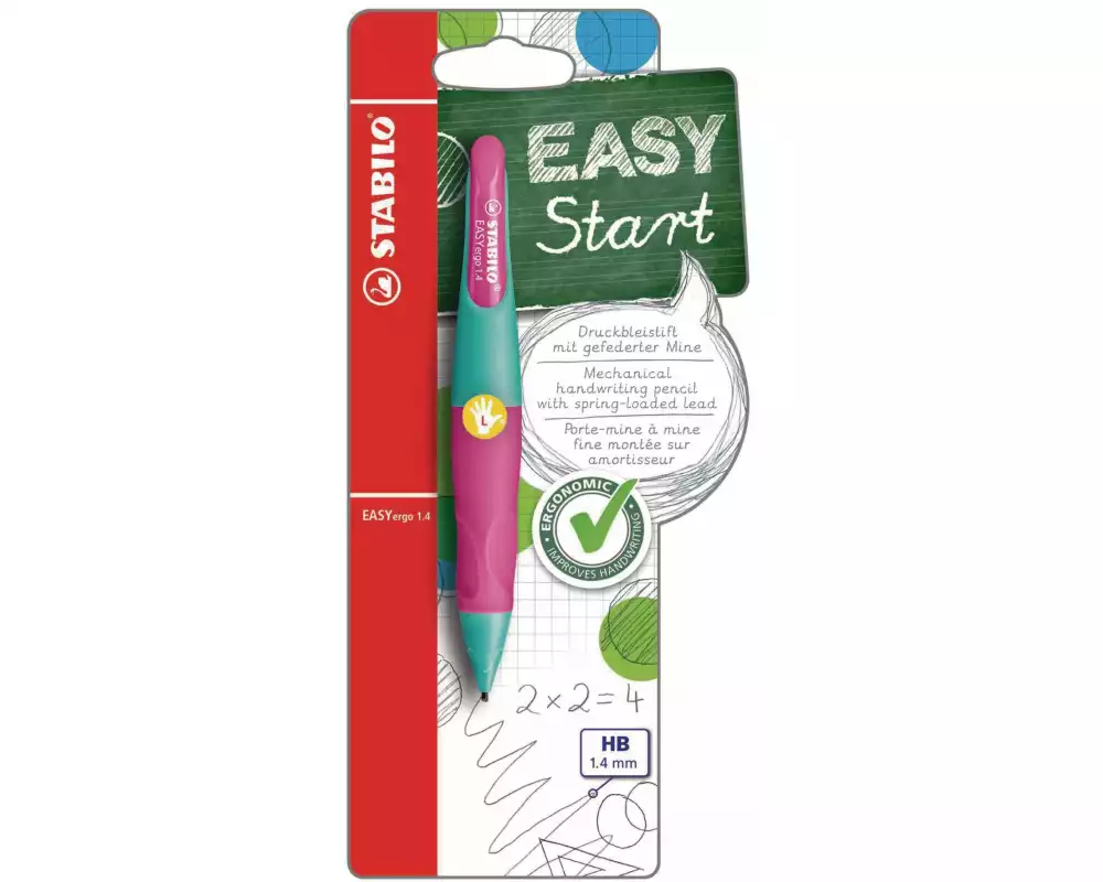 STABILO Minenbleistift EASYergo 1.4 Links, Türkis/ Rosa