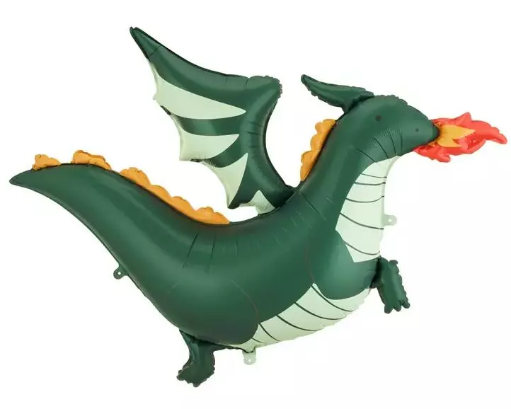 Partydeco PartyDeco Folienballon Drache Mehrfarbig/Dunkelgrün