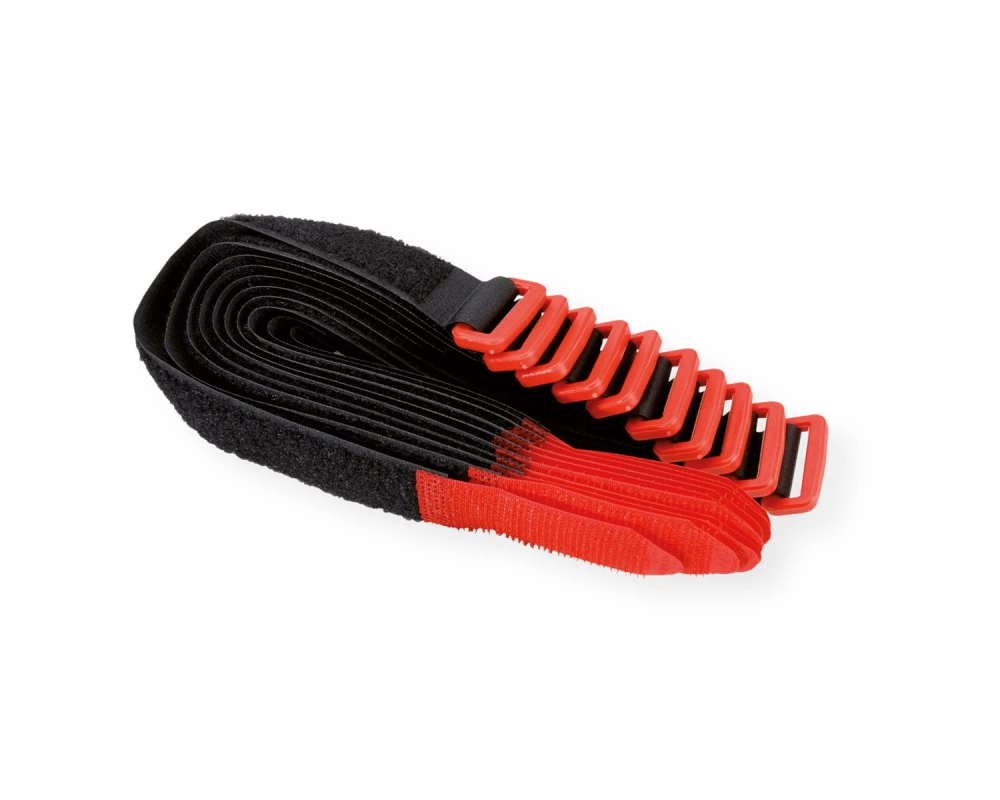 VELCRO Klettband mit Öse, 25mm, 10Stk., schwarz, 30 cm
