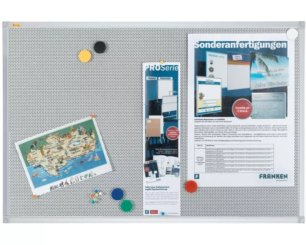 Franken Pinnwand Pin'n'Mag X-tra!Line 45 cm x 60 cm, Grau