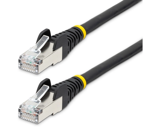 StarTech.com 1m CAT6a Ethernet Cable, Black Low Smoke Zero Halogen (LSZH) 10 GbE 100W PoE S/FTP Snagless RJ-45 Network Patch Cord
