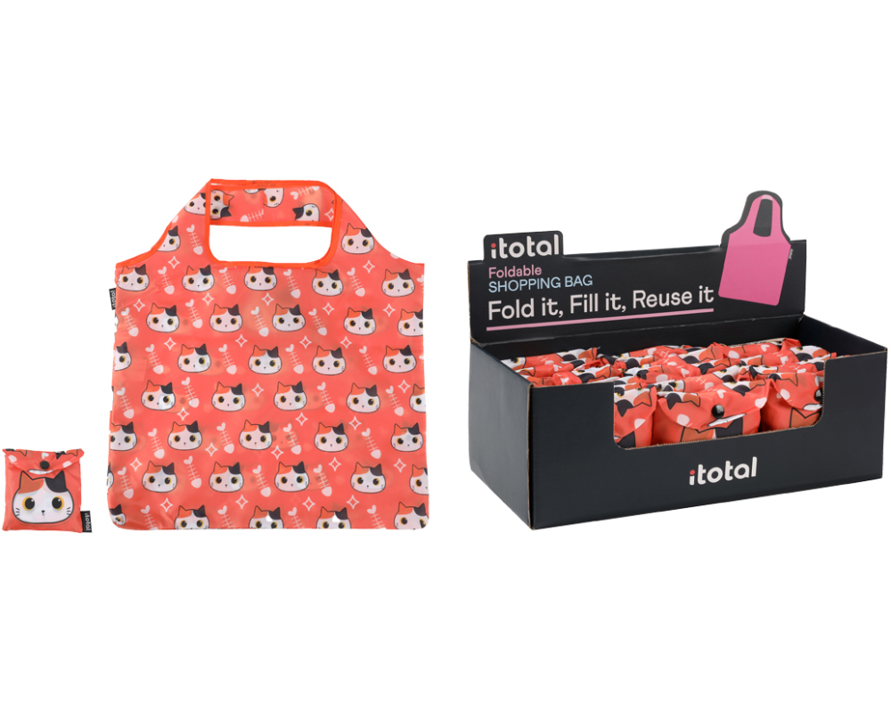 I-TOTAL Shopping bag 57x42cm XL2662 Cats Orange